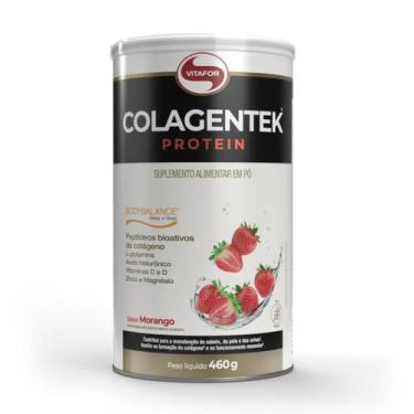 Imagem de Colagentek Protein lata 460g Vitafor, Morango
