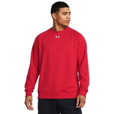 Imagem de Blusa Manga Longa de Treino Masculina Under Armour Rival Fleece Crew GG Vermelho-Masculino