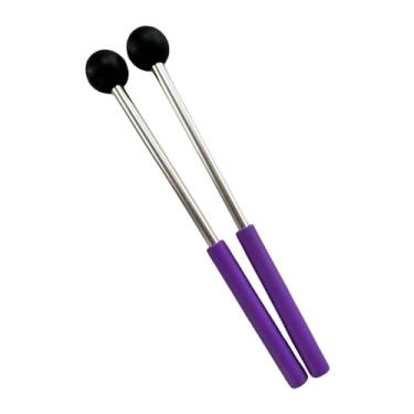 Imagem de TTETTZ 2Pcs Percussão Baquetas Cabeça de Borracha 8,66 Polegadas Leve Haste de Metal Tambor Martelos para Meditação Palco Performance Marimba, tolet