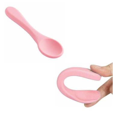 Imagem de Colher Infantil De Silicone Papinha Introdução Alimentar Anatômica Tra