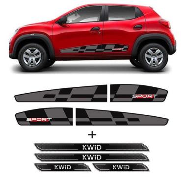 Imagem de Kit Faixa Sport Lateral Kwid 2018/2019 + Soleira Protetora - SPORTINOX