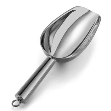 Imagem de E-far Pá De Aço Inoxidável Preta 6 Onças, Gelo Metal Utilitária Para Cozinha, Freezer, Bar, Festa Casamento, Pequena E Multiuso Açúcar/Farinha/Ração Animais Estimação/Feijão/Pipoca/Produtos Secos, L