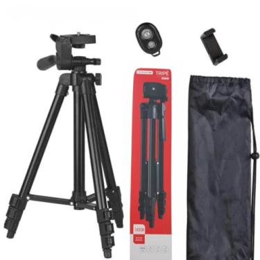 Imagem de Tripé Profissional Para Câmera E Celular + Bolsa + Controle e Para Celular (140cm + Controle)