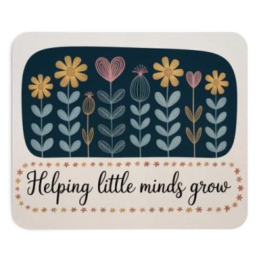 Imagem de Tapete de mouse ajudando pequenas mentes a crescer presente de professor mousepad para educador de infância apreciação tapete de mesa antiderrapante base de borracha escritório escola laptop acessório