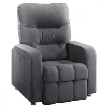 Imagem de Poltrona Reclinavel Do Papai Maldivas Veludo Chumbo - Star Confort, Ch