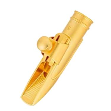 Imagem de menolana Boquilha de latão para saxofone alto, acessórios compactos para instrumentos musicais, prática com abraçadeira, boquilha de metal, presentes, 8c