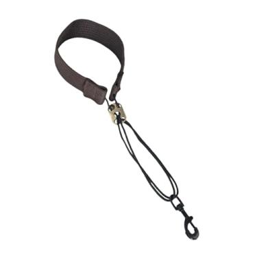 Imagem de MERIGLARE Correia de pescoço para saxofone, acessórios para instrumentos profissionais, resistente com gancho, correia para saxofone soprano alto tenor, Marrom