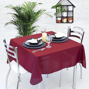Imagem de Toalha de Mesa Oxford Liso 6 Cadeiras Retangular cor:Vermelho Vinho