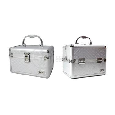 Imagem de Maletas Profissionais Cisne 3 Em 1 Para Maquiagem E Joias Organizadora Csn-5132 Completa - Prata