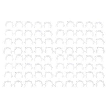 Imagem de Yosoo 80 PCs Costura Bobbin Grampo Evite a Cauda Despojando o Organizador de Linhas de Bobina de Plástico Branco Com Clipes de Rosca, para Bordados Domésticos Bobbins de Costura