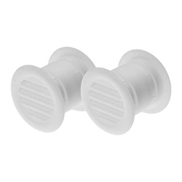Imagem de Vent Systems Registro de ar de porta de 3,81 cm - Grelhas de porta de dois lados - Mini círculo - Grade de ventilação - Grades de ventilação para ambientes internos - banheiro, armário, cobertura de ventilação pela porta - Pacote com (2)
