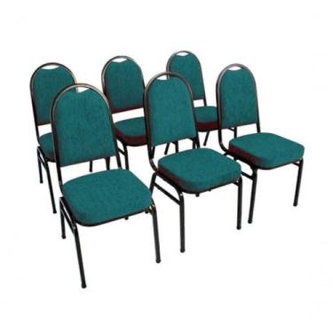 Imagem de Kit Com 6 Cadeiras Para Auditórios Linha Hotel modelo na cor Verde. - 