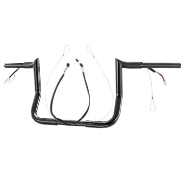 Imagem de Prewired Guidão Street Glide Pré-Cabeado de 10" com Ganchos Fat Ape de 1,25" para Harley Street Glide/Electra Glide/Ultra Limited de 2014 A 2023, Fio Can-Bus Pré-Cabeado e Linha de(10 Polegadas Preto)