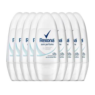 Imagem de Kit Desodorante Roll On Rexona Sem Perfume 50ml - 9 Unidades