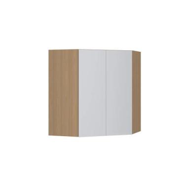 Imagem de Armário de Parede Modulado Canto Oblíquo 74cm X 74cm 2 Portas Slim Luc