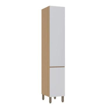 Imagem de Paneleiro Modulado 70cm Simples 2 Portas Slim Luciane, Freijó/Cinza Cr