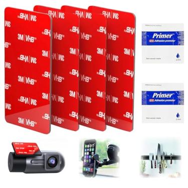 Imagem de 4 peças de almofada adesiva para câmera de painel, fita dupla face 3M VHB para câmera quadrada de carro, 7,2 cm para painel de painel de carro, suporte de GPS, com 2 almofadas adesivas de substituição