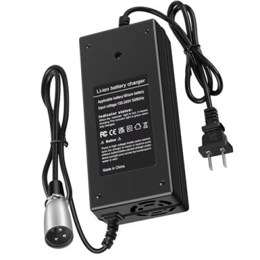 Imagem de YAREMYEYE Carregador Xlr Macho De 3 Pinos 42V 2A Para Razor Mx500, Mx650, Gt Gt750, Izip I600 I750 I1000 Mongoose M750, Currie, Schwinn S1000, S600, St1000, Ezip E1000, X-Treme X-600, Bateria Lítio