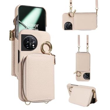 Imagem de Furiet Capa carteira para OnePlus 11 5G com fivela de alça de ombro, bolsa de órgão flip de couro PU de luxo, suporte para cartão de crédito, capa para celular para One Plus11 1 Plus 1plus11 One+ 1+