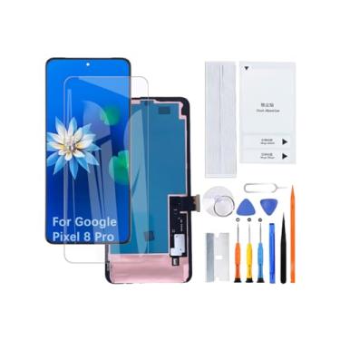 Imagem de Tela de exibição para Google Pixel 8 Pro OLED GC3VE G1MNW Kit de montagem de substituição de tela LCD com moldura (suporte a impressão digital)
