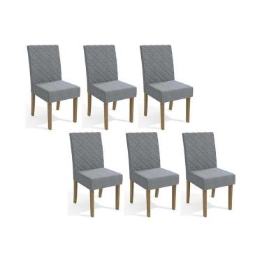 Imagem de Kit 2 Cadeiras De Cozinha 2cad133fr 6 Un Freijó Linho Cinza A056