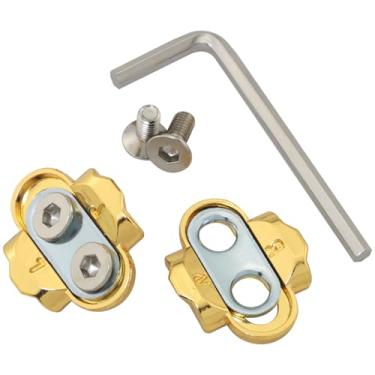 Imagem de FMHXG Sapatos de ciclismo de bicicleta, design de pedal, placa de bloqueio antiderrapante de metal, sapatos de ciclismo, trava de montanha, placa antiderrapante, arruelas, parafusos de montagem