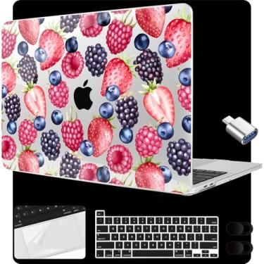 Imagem de MEEgoodo Capa para MacBook Pro de 13 polegadas 2022 2021 2020 A2338 M2/M1 A2251 A2289 com Touch ID, capas rígidas transparentes para laptop com capa de webcam, filme trackpad e adaptador tipo C