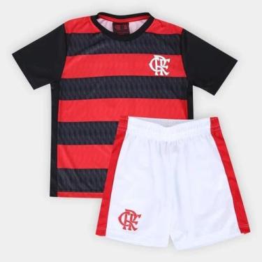 Imagem de Kit infantil flamengo mini craque camisa e short oficial - BRAZILINE, 