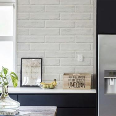 Imagem de Grudado Papel de Parede Lavável Tijolo Branco - 4 Folhas