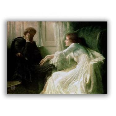 Imagem de LXURY Can Be Hung Famous Painting-With Black Framed-The Confession- Impressão em tela - Reproduções em tela - Imagem de arte de parede para decoração de casa 30 x 42 cm moldura preta