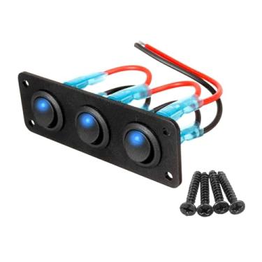 Imagem de Mqetly Painel de Interruptores Basculantes para Automóveis, Barcos, Interruptores Liga/desliga, Botão de Controle de Alternância, Painel de Interruptores Mul, C