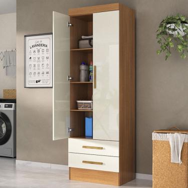 Imagem de Armário Multiuso Modulare 2 Portas 2 Gavetas Cinamomo/Off White - Panorama Móveis