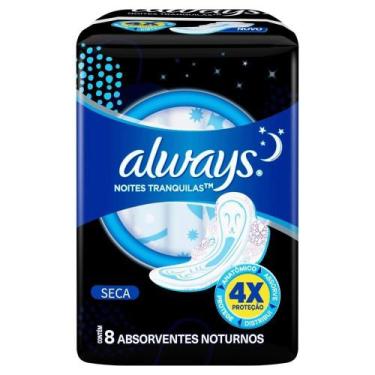 Imagem de Absorvente Always Noturno Seca Com Abas Embalagem com 8 Unidades