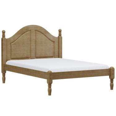 Imagem de Cama Casal 140cm Com Cabeceira Pé Madeira Eduarda Freijó F07 - Mpozena