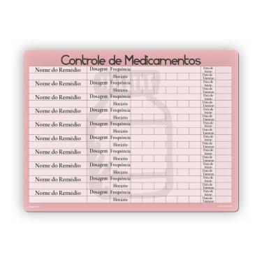 Imagem de Ímã De Geladeira Controle De Medicamentos Rosa