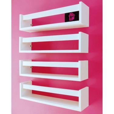 Imagem de Combo 4 Prateleiras Livros Infantis Mdf Sala De Leitura 40Cm