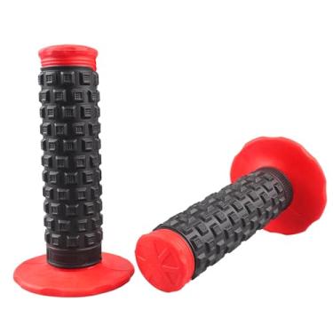 Imagem de Punho de borracha antiderrapante universal para motocicleta de 7/20.3 cm para motocross Mini Bike Surron Light Bee x Grips KLX110 YZ450F XR50 CRF80 Motocross Grips (vermelho)