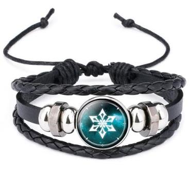 Imagem de CACALOSS Pulseira Time Gem Feng Shui Thunder Fire Pulseira masculina e feminina joia azul, One Size, Liga de aço, Sem Pedra Preciosa