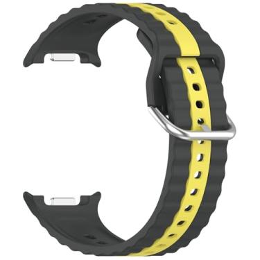 Imagem de Pulseira Silicone Dual LTimports compativel com Galaxy Watch 8 Classic 46mm, Galaxy Watch 8 44mm e Galaxy Watch8 40mm (LT-Preto-amarelo)