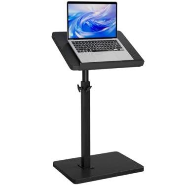 Imagem de IBUYKE Bandeja de mesa para sofá, ângulo ajustável, mesa de canto giratória de 360° para espaços pequenos, para telefone e tablet, mesa de café pequena moderna para sofá/cama, preta UTVT004B