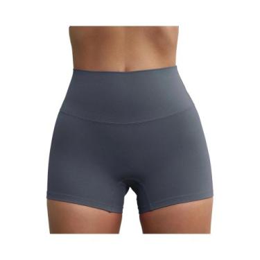 Imagem de Shorts de Yoga Feminino - Compressão, Cor Sólida, Confortável e Sexy, 