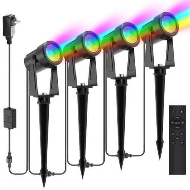 Imagem de Iluminação de paisagem externa SUNTHIN RGBW Color Changing, pacote com