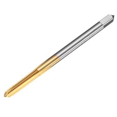 Imagem de uxcell Torneira de rosca métrica M5 x 0,8 H2 80 mm rosca reta flauta rosca fresadora torneiras ferramenta de reparo de rosqueamento