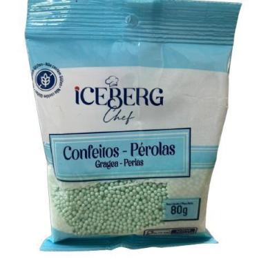 Imagem de Confeito Perolado Azul Turquesa 80g Iceberg