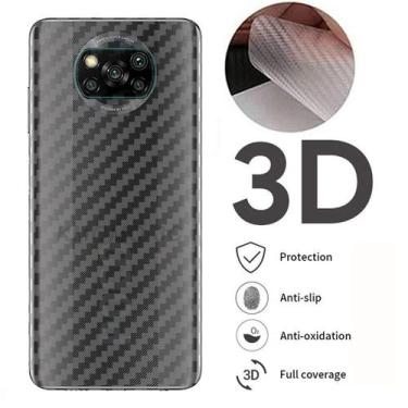 Imagem de Película Skin Verso Fibra de Carbono Compatível Para Mi Poco X3 NFC + 
