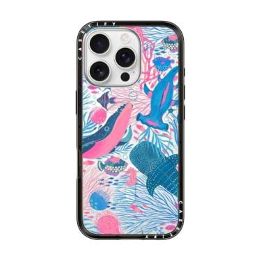 Imagem de CASETiFY Capa compacta para iPhone 16 Pro [fina e elegante/compatível com Magsafe/1,2 m. 2X proteção contra quedas de grau militar] - sob o mar - preto transparente