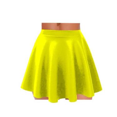 Imagem de saia godê rodada roupa feminina - topbrasil , Amarelo, PP