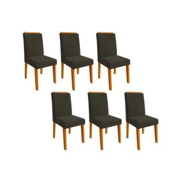 Imagem de Cadeira Sala de Jantar Clarice Kit 6 Un Nature/Joli - Cimol