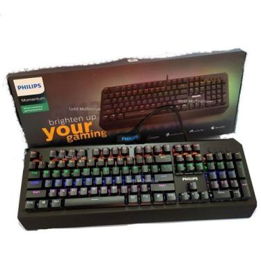 Imagem de Teclado Mecânico Gamer Philips Usb Led Rgb Luminoso 8413