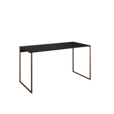 Imagem de Mesa Escrivaninha Para Escritório Industrial Grécia Base Ferro Tampo de 120x53cm em Madeira(COBRE/PRETO)